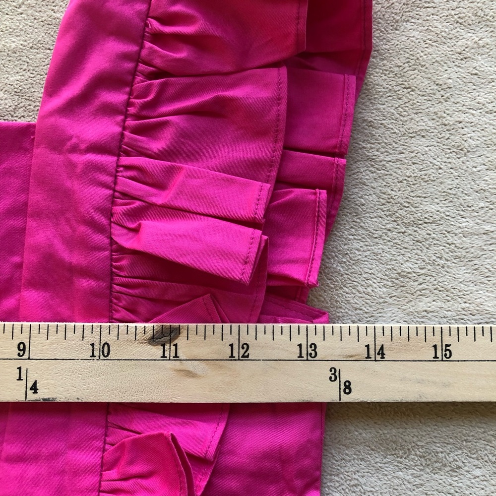 Bardot Fuschia Pink Flouncy Square Neck Ruffled Cotton Dress - Picture 6 of 10